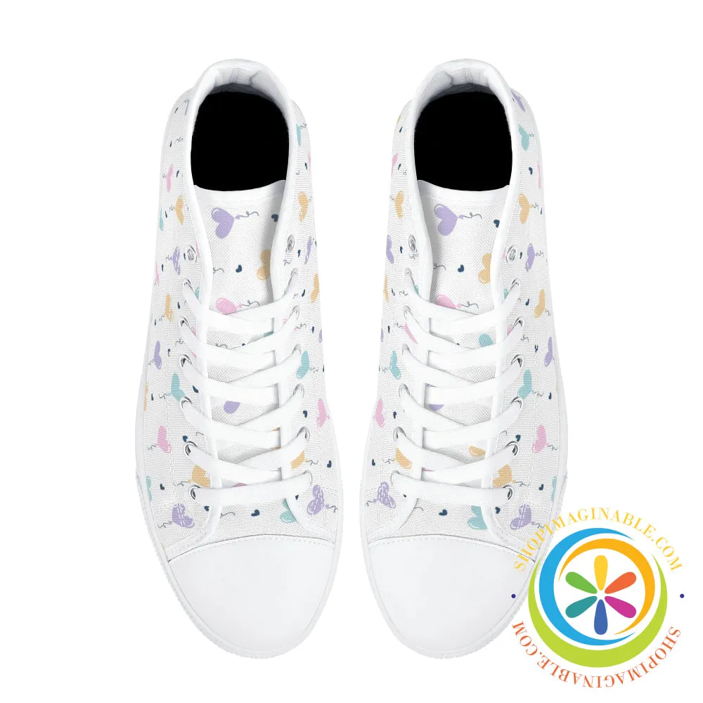 Take My Heart Ladies High Top Canvas Shoes