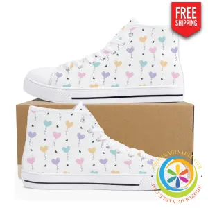 Take My Heart Ladies High Top Canvas Shoes