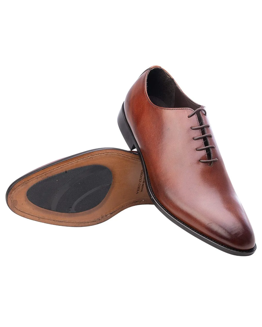 Tan Made in Italy Whole Cut Shoes