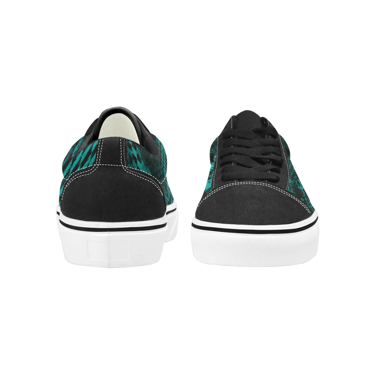 Teal Check II Lace-Up Suede/Canvas