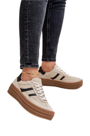 TEEK - Beige Classic Dual Lined Laced Sneakers