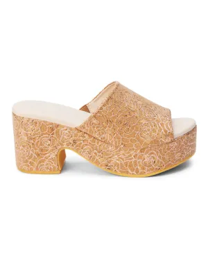 Terry Platform Heel - Rose Cork