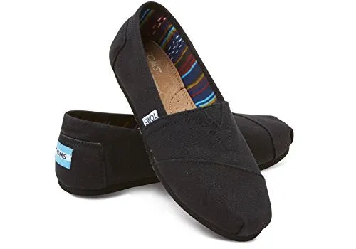 Toms Women's 10002472 Canvas Alpargata Flat, Black, 9 M US