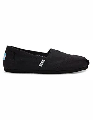 Toms Women's 10002472 Canvas Alpargata Flat, Black, 9 M US