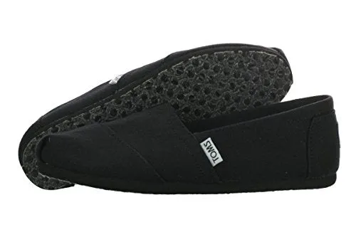 Toms Women's 10002472 Canvas Alpargata Flat, Black, 9 M US