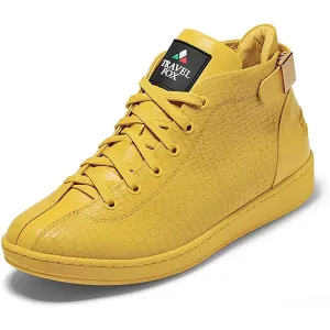 Travel Fox Malibu Mid Top Sneakers Men's Yellow Nappa Leather 915601 011