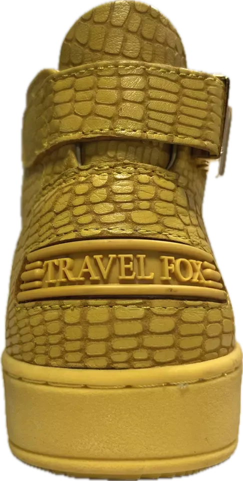 Travel Fox Malibu Mid Top Sneakers Men's Yellow Nappa Leather 915601 011
