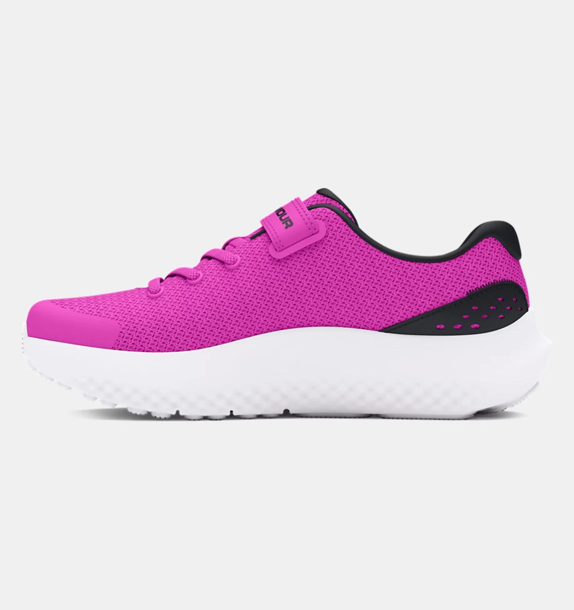 Under Armour Girls' Pre-School UA Surge 4 AC Running Shoes - Vivid Magenta / Black / Stellar Pink