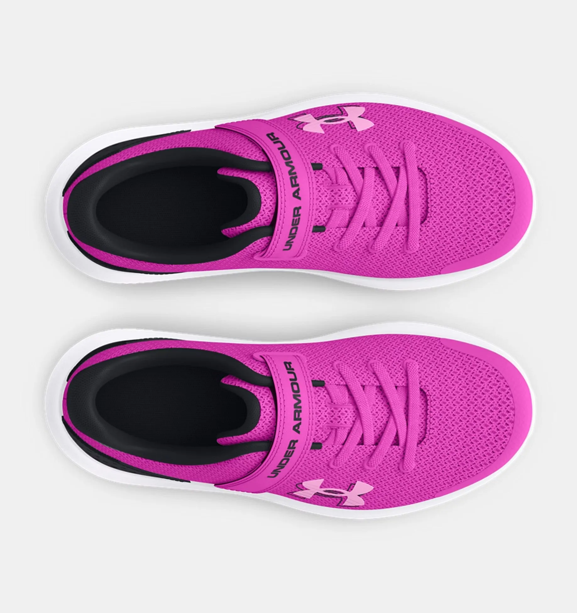 Under Armour Girls' Pre-School UA Surge 4 AC Running Shoes - Vivid Magenta / Black / Stellar Pink