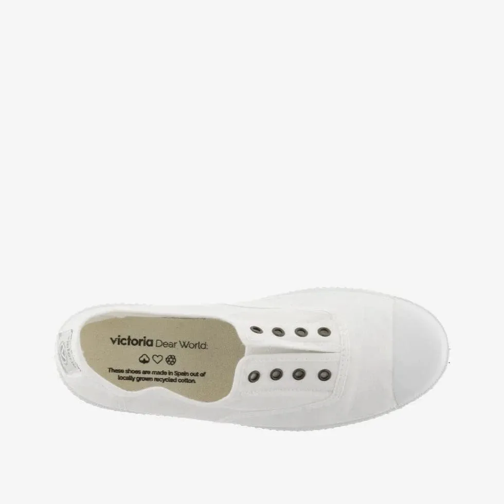 Victoria 1915 Inglesa Drec® Canvas Elastic Plimsoll in Blanco