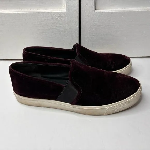 VINCE Blair Velvet Slip On Sneakers Size 8