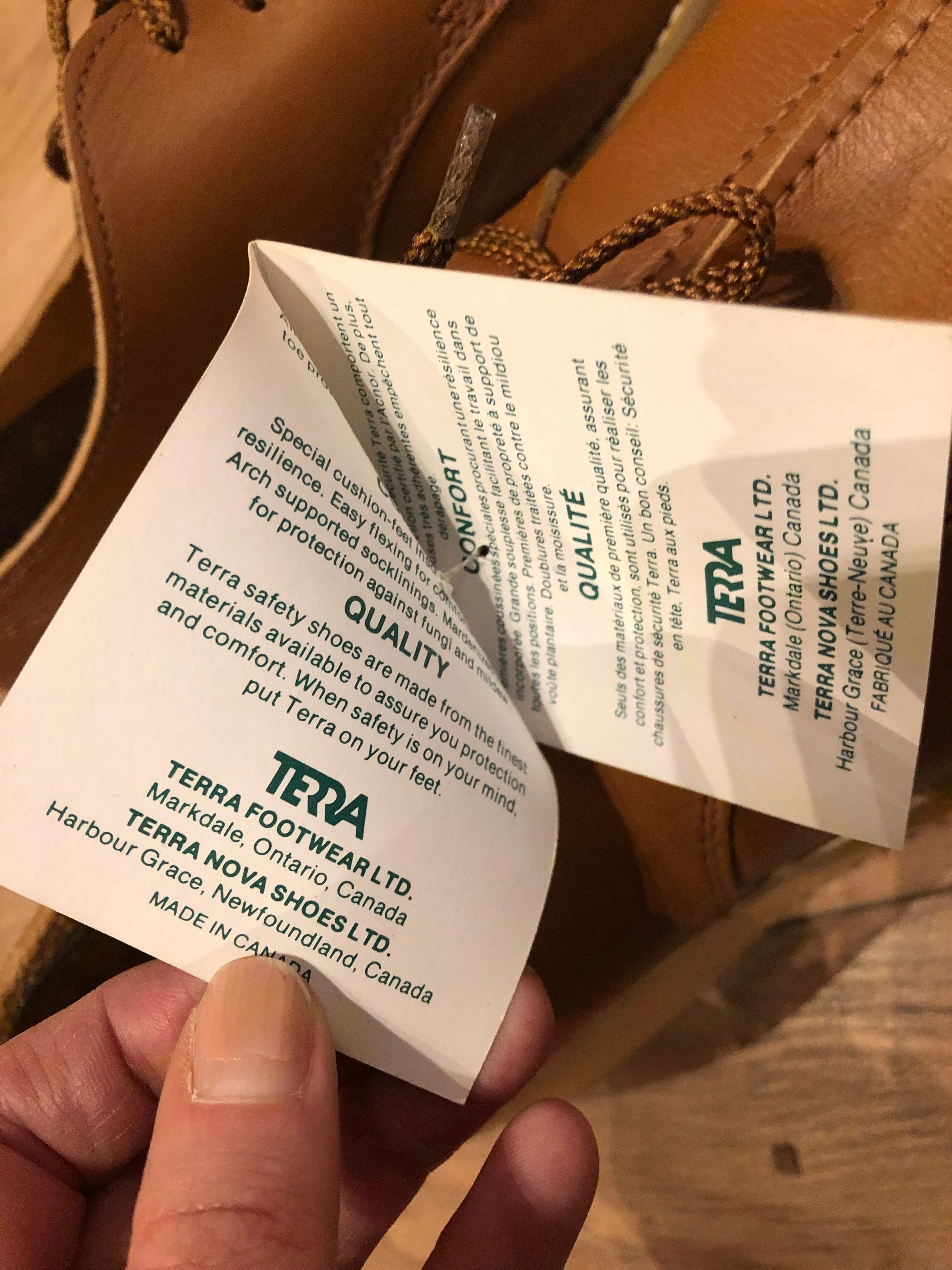 Vintage Deadstock Terra Safety Shoes, Made in Canada, US M 9/ EUR 42