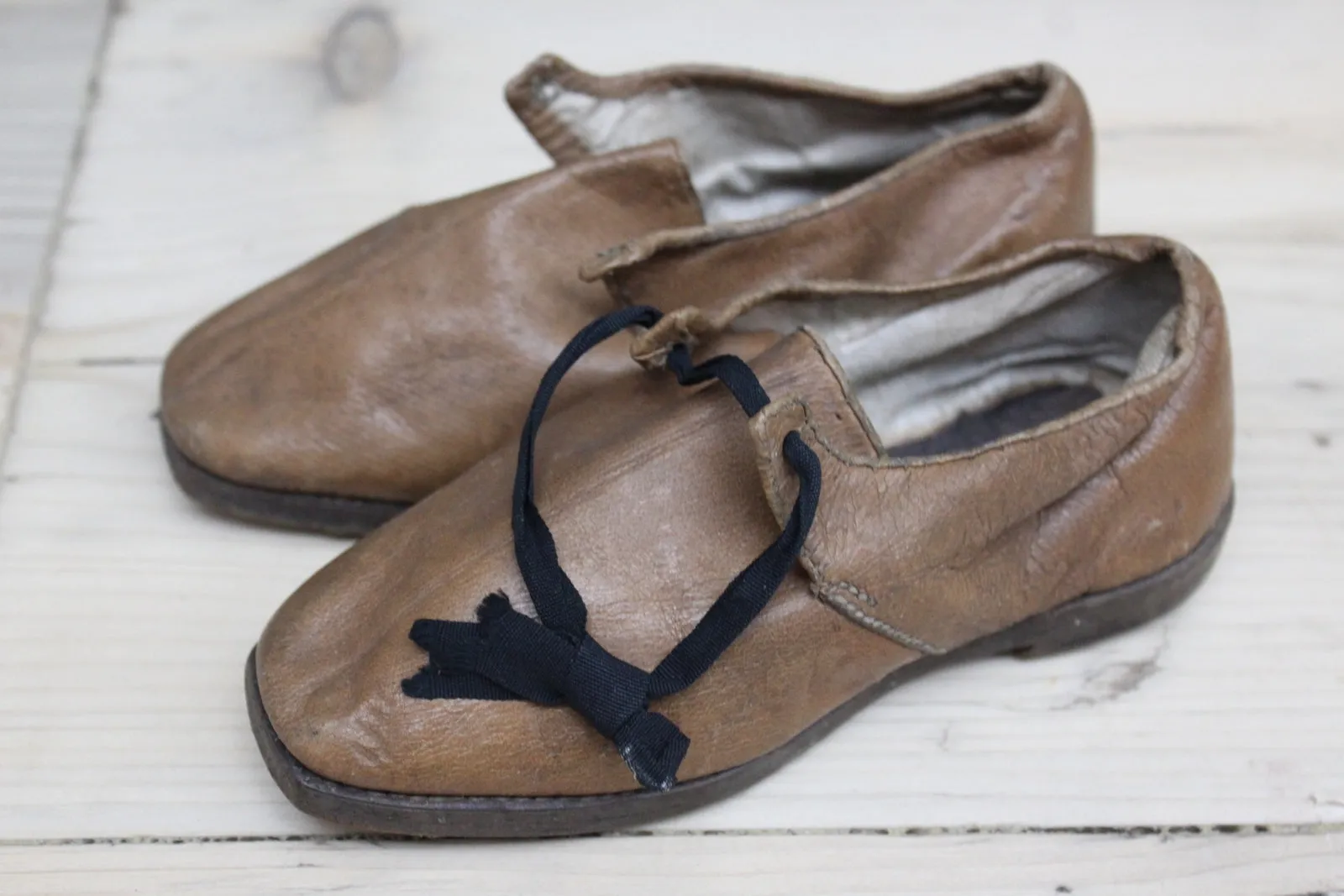 Vintage Hand Made Childs Leather Shoes