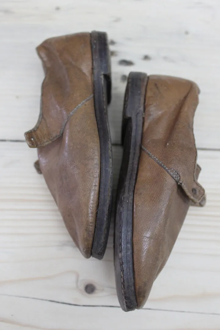 Vintage Hand Made Childs Leather Shoes