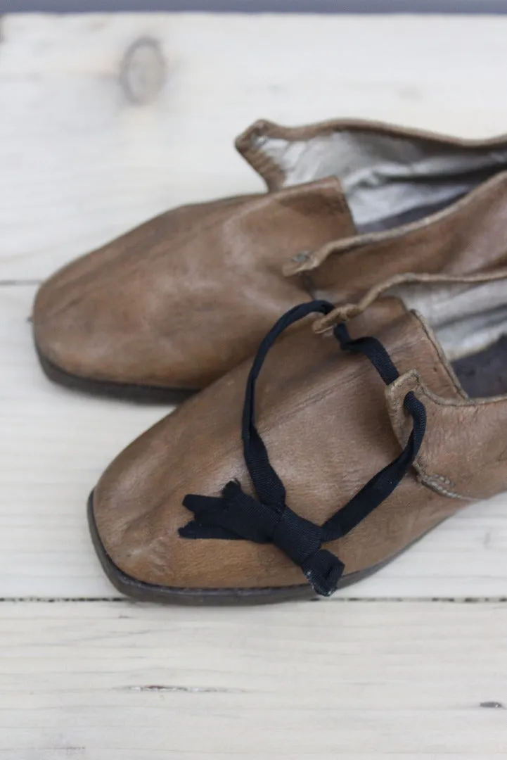 Vintage Hand Made Childs Leather Shoes