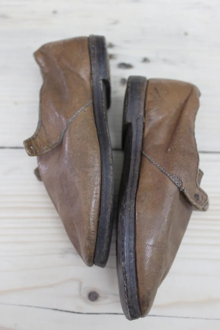 Vintage Hand Made Childs Leather Shoes