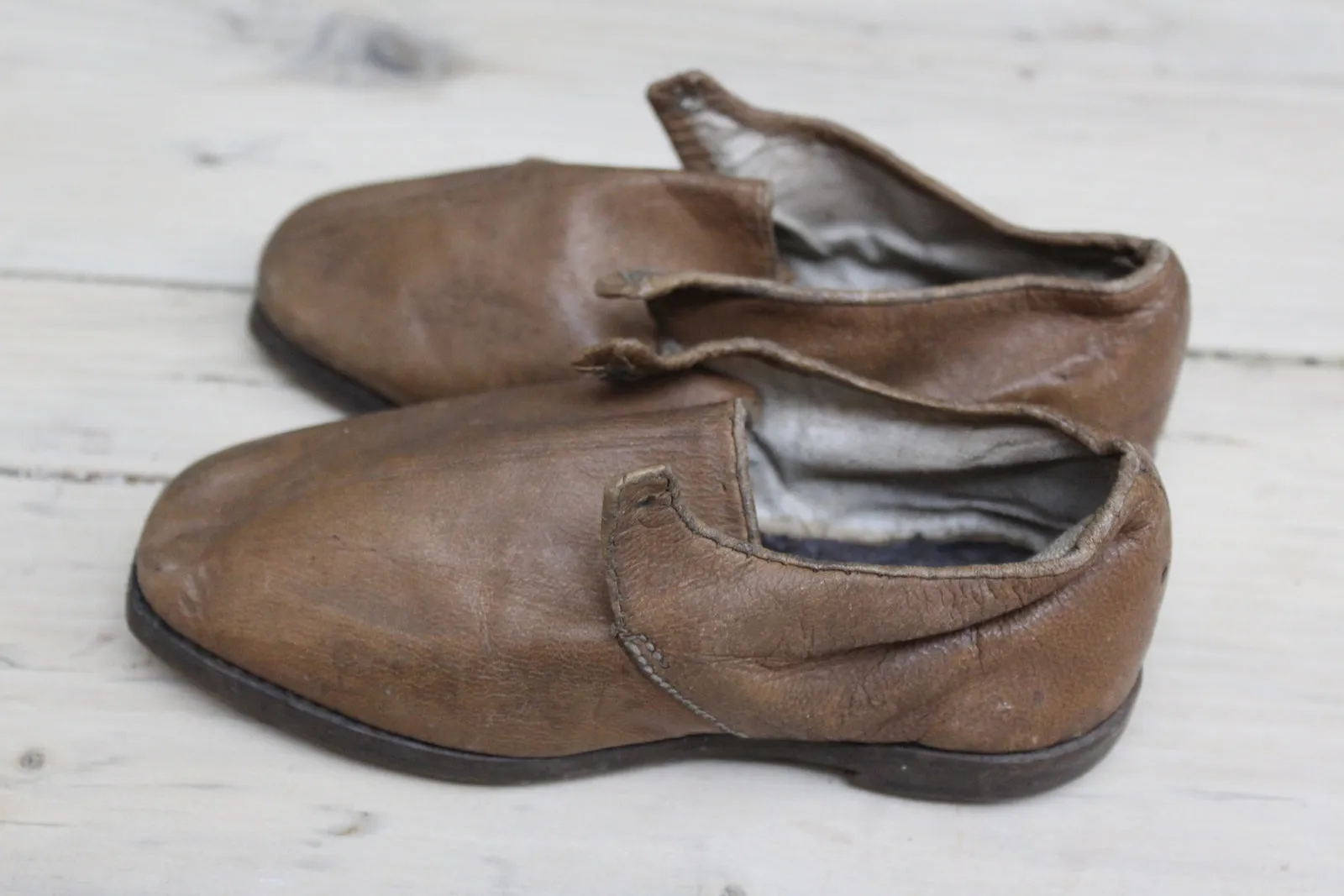 Vintage Hand Made Childs Leather Shoes