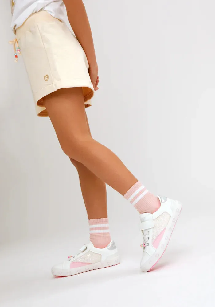 White multi glitter sneakers