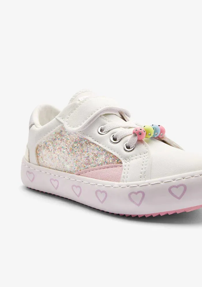 White multi glitter sneakers