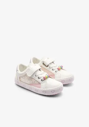 White multi glitter sneakers