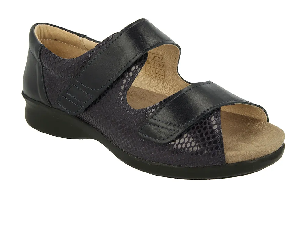Womens Adjustable Bliss 2 Navy Leather Sandals