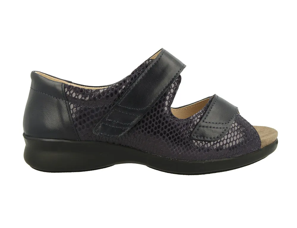 Womens Adjustable Bliss 2 Navy Leather Sandals